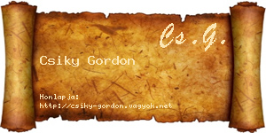 Csiky Gordon névjegykártya