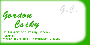 gordon csiky business card